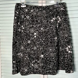 Floral Black and White Skirt